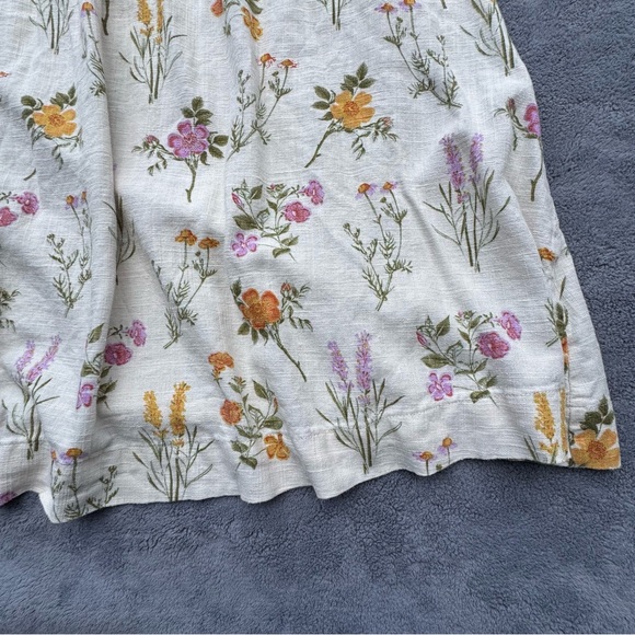 Petal & Pup Skirt Womens Small Cream Floral Midi Linen Blend Summer - Picture 3 of 12
